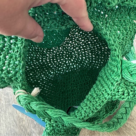 NWT! Rhode x Target collab Woven Raffia Kelly Green Bucket Bag - Picture 6 of 10